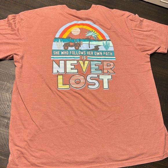 JADELYNN BROOKE Comfortable V-Neck T-Shirt in Coral Women’s XL - Picture 6 of 6